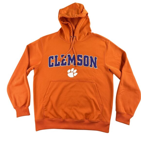 Clemson Tigers Hoodie Sweatshirt Mens Small Orange NCAA Football Pullover Fleece - Picture 1 of 15